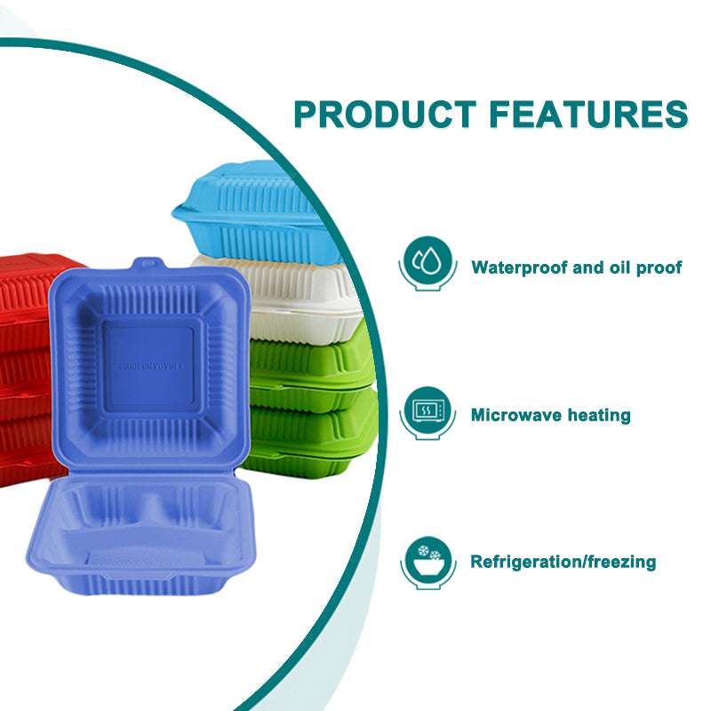 Customized Color Disposable Clamshell Container (corn starch )