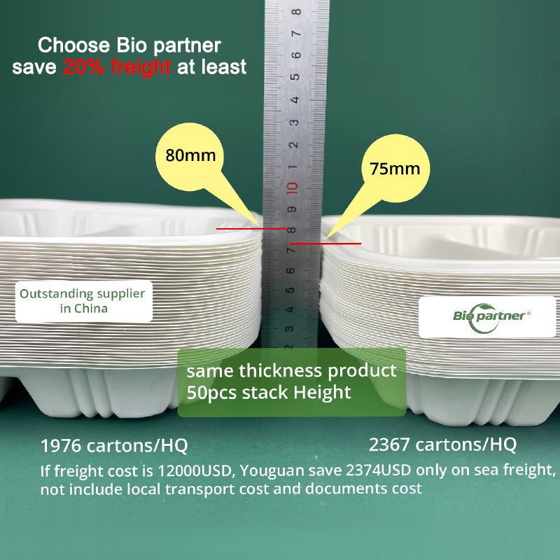 Customized Disposable Clamshell Container (corn starch )