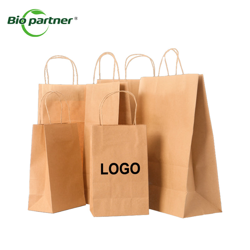 Customized Printed Kraft Recycled Shopping Paper Bags