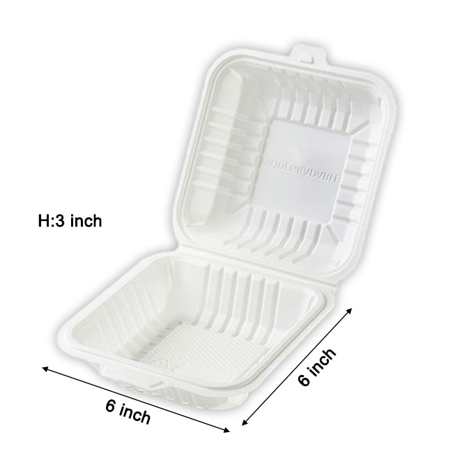 Customized Disposable Clamshell Container (corn starch )
