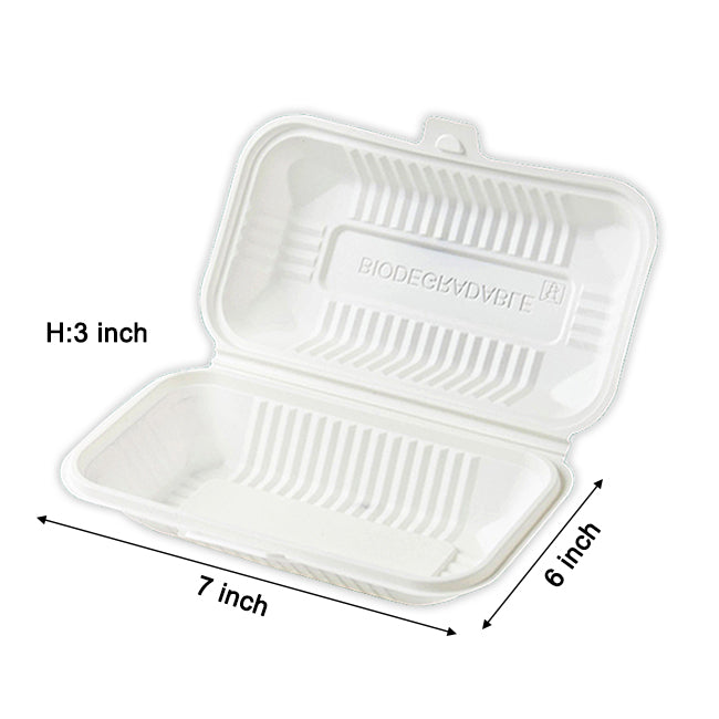 Customized Disposable Clamshell Container (corn starch )