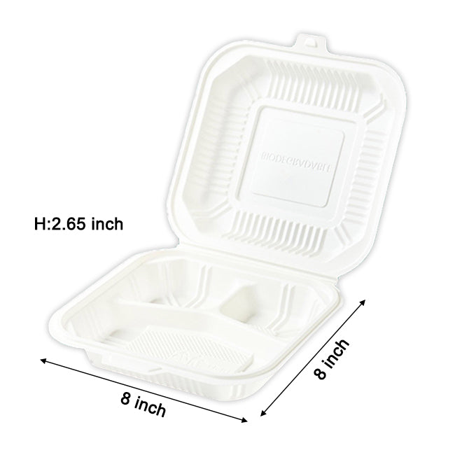 Customized Disposable Clamshell Container (corn starch )