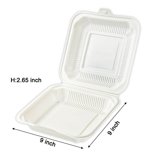 Customized Disposable Clamshell Container (corn starch )