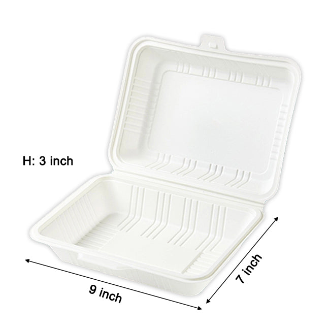 Customized Disposable Clamshell Container (corn starch )