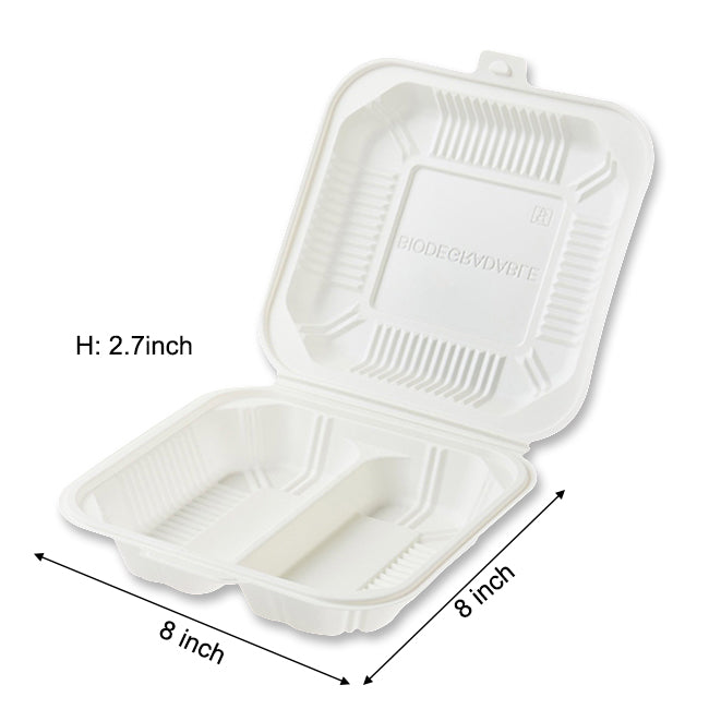 Customized Disposable Clamshell Container (corn starch )