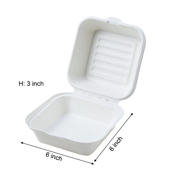 Customized Disposable Clamshell Container (Bagasse)