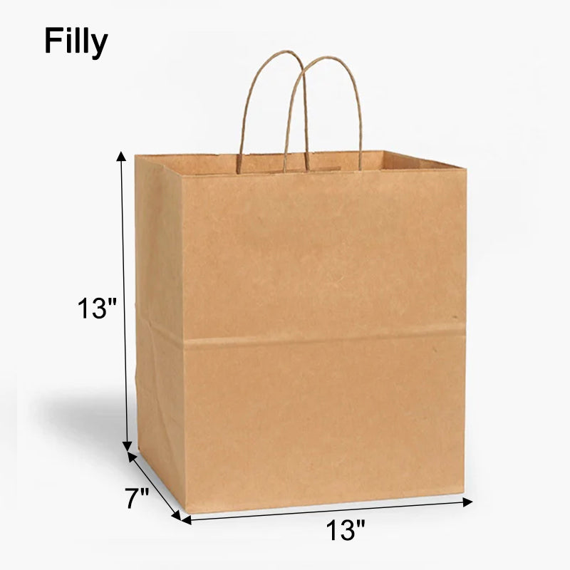 Customized Printed Kraft Recycled Shopping Paper Bags