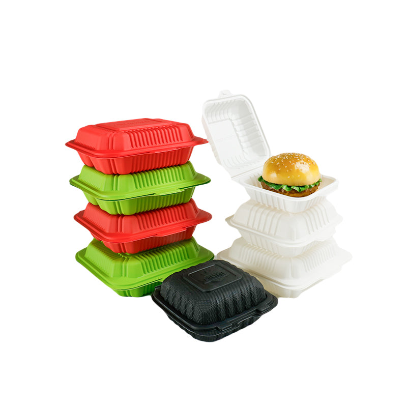 Customized Color Disposable Clamshell Container (corn starch )