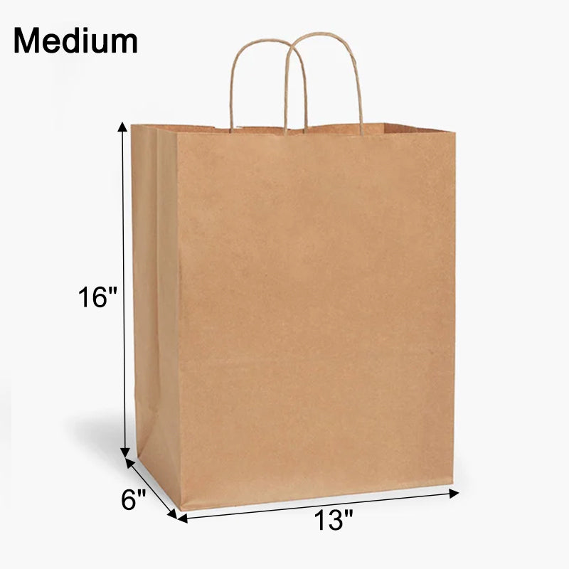 Customized Printed Kraft Recycled Shopping Paper Bags